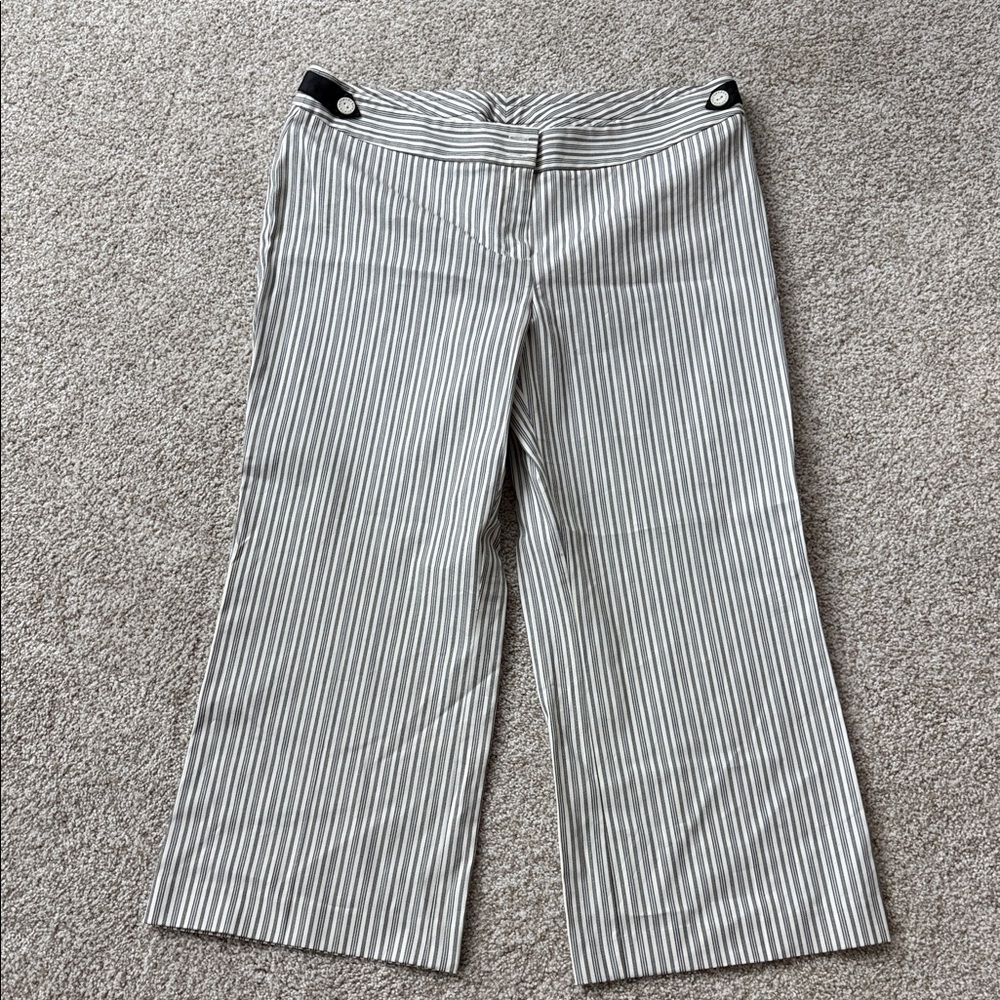 NWT White House black market Striped Wide-Leg cropped Pants size 14